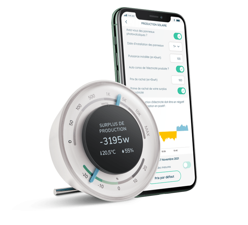 Application de suivi de production solaire et indicateur ecojoko