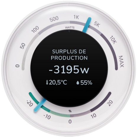 (assistant ecojoko affichant le surplus de production)